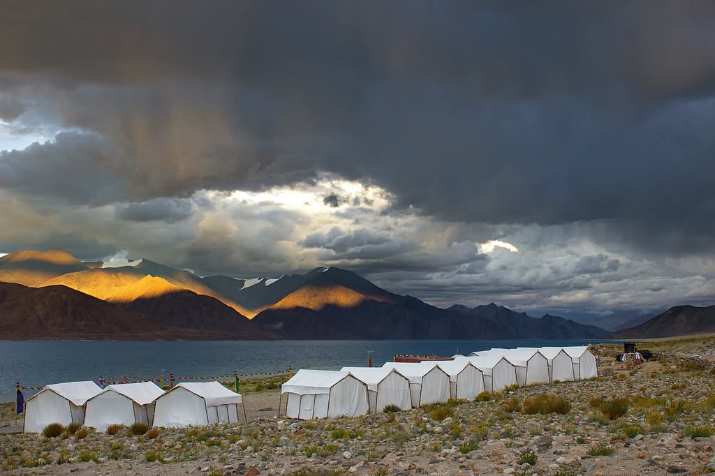 Camping At The Pangong Tso Lake Susnet View