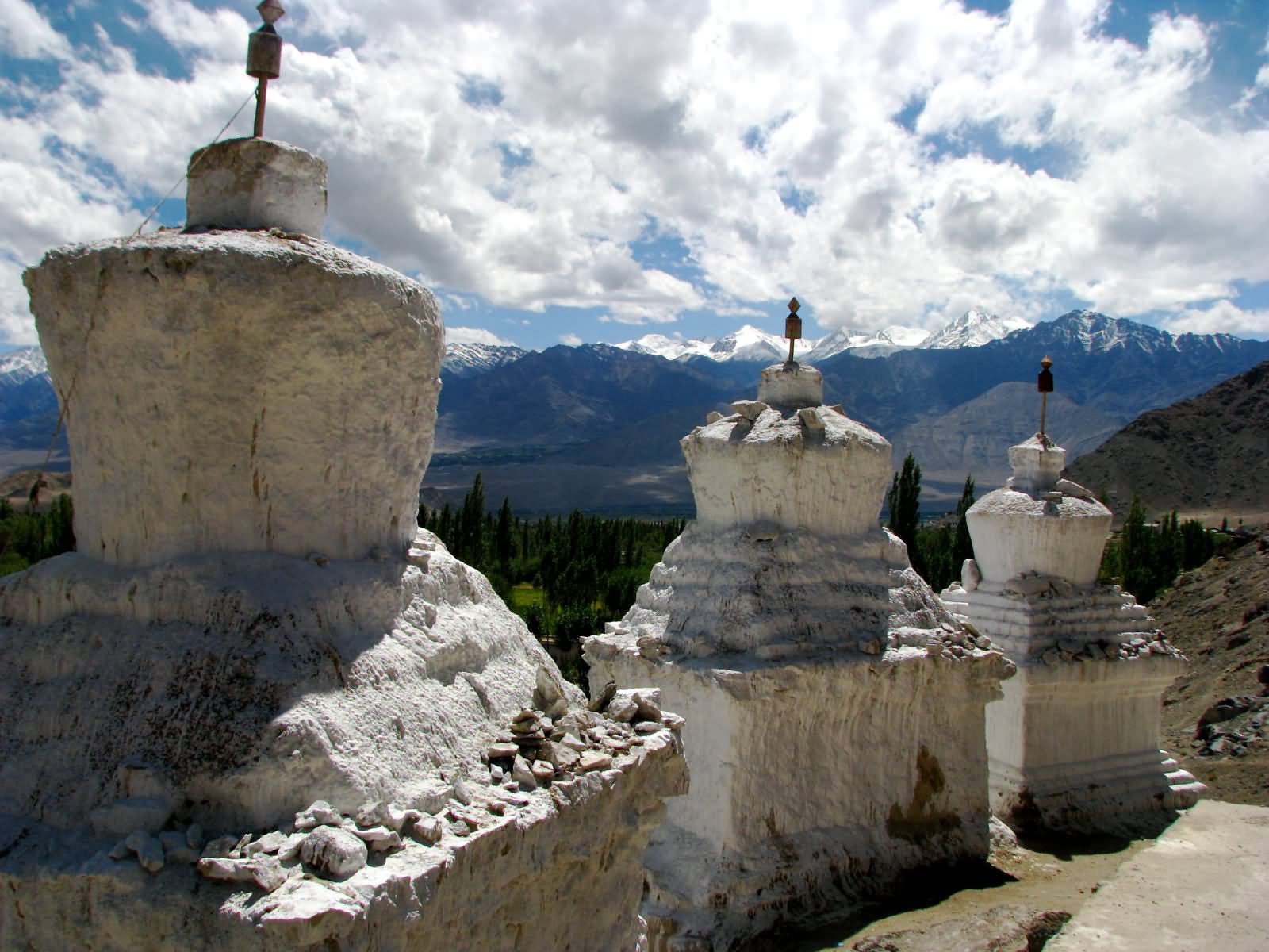 Chortens At Shanti Stupa