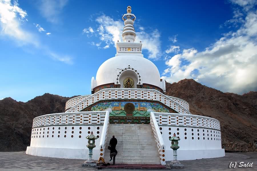 Front View Of Shanti Stupa