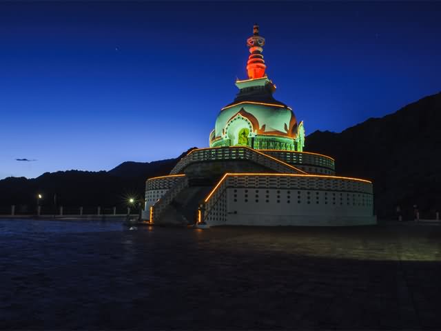 Incredible Night View Of Shanti Stupa