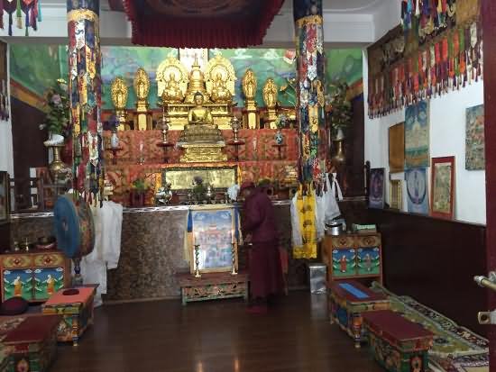 Inside The Monastery At Shanti Stupa