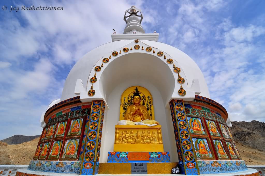 Lord Buddha Statue At The Shanti Stupa