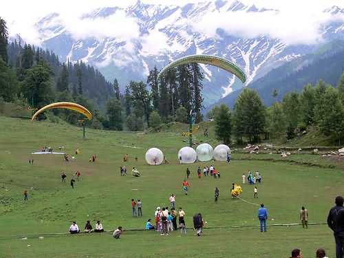 Paragliding And Zorbing At Solang Valley