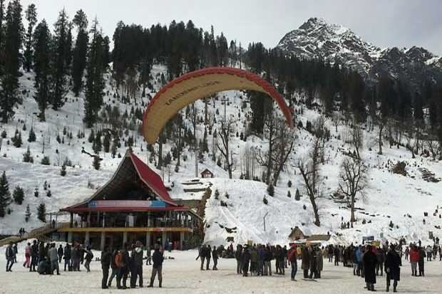 Paragliding At Solang Valley Image