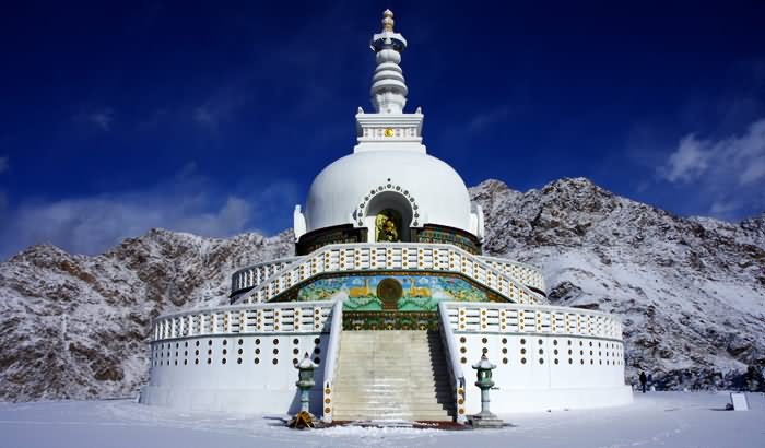 Shanti Stupa At Leh Ladakh