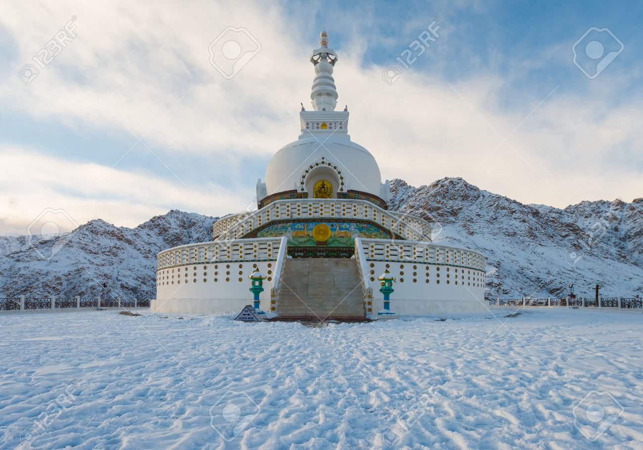 Shanti Stupa During Winter