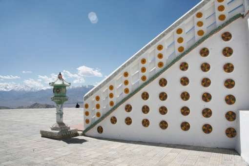 Shanti Stupa Stairs Side View Image