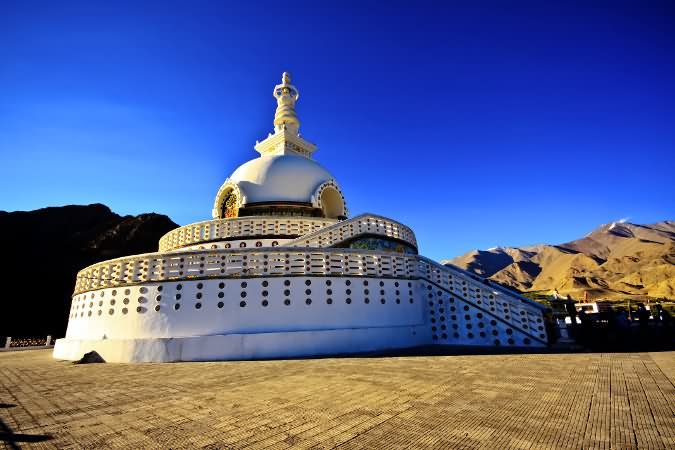 Side View Picture Of The Shanti Stupa