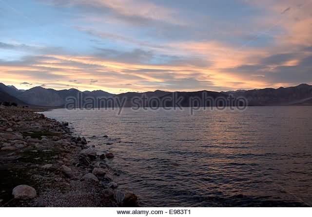 Sunset Over The Pangong Tso Lake