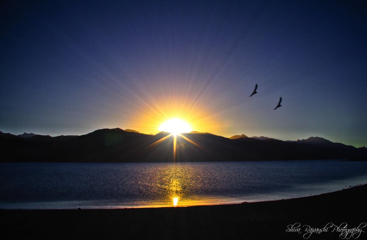 Sunsets At The Pangong Tso Lake In Ladakh