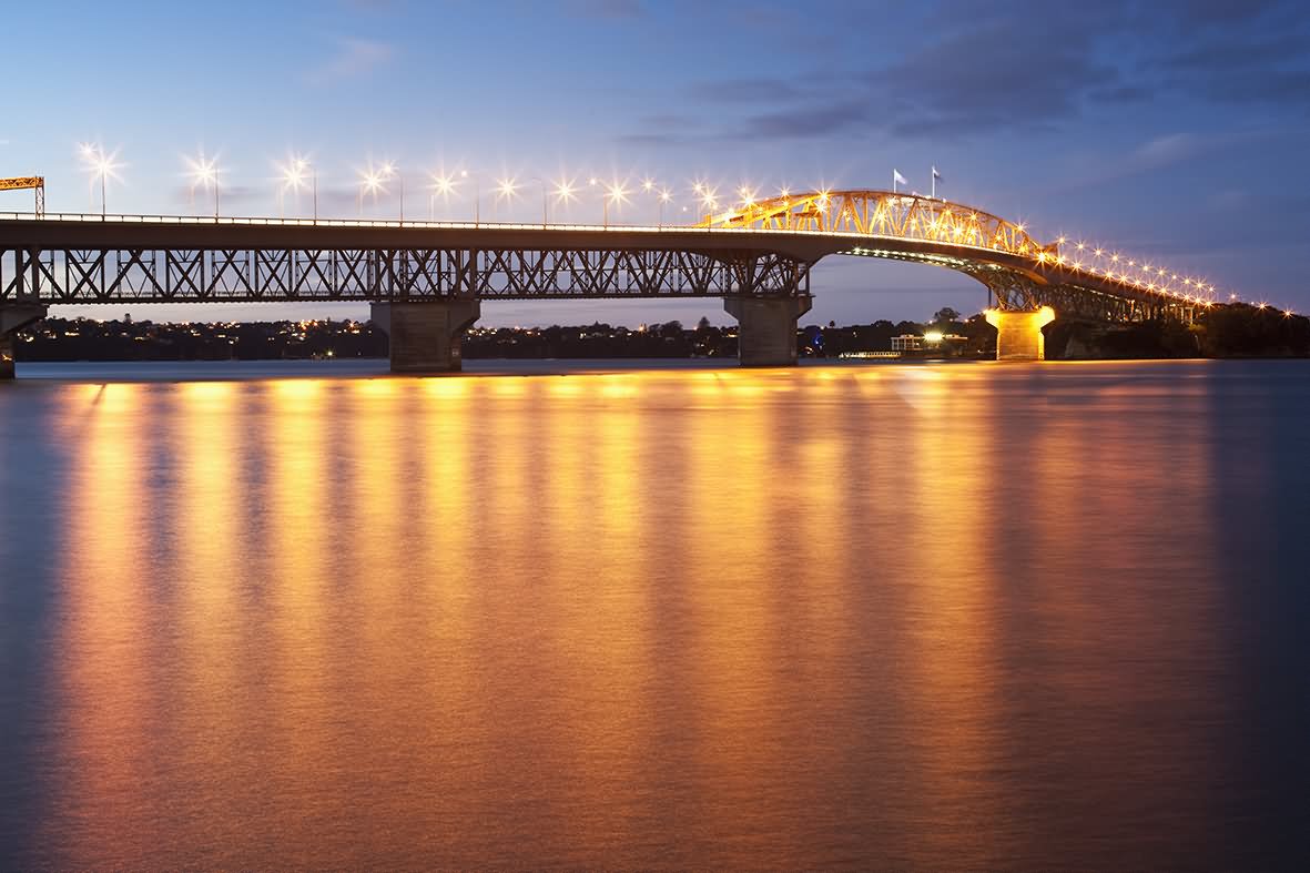 The Auckland Harbour Bridge Sunset View