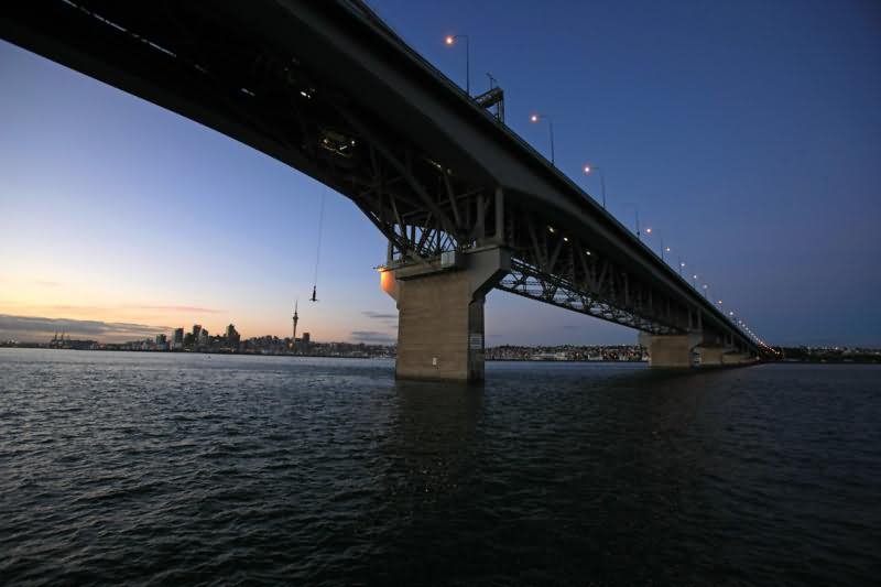 The Auckland Harbour Bridge View From Below