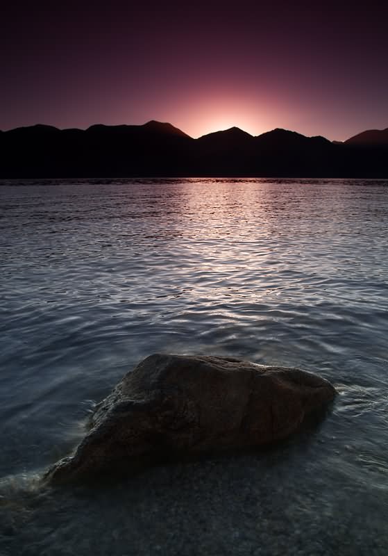 The Pangong Tso Lake During Sunset