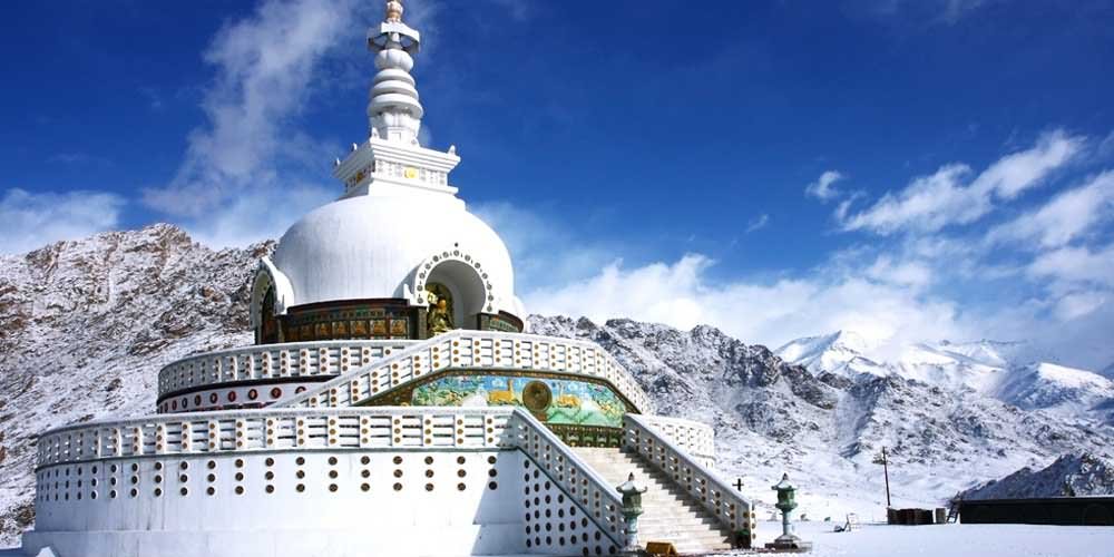 The Shanti Stupa In Leh Ladakh India