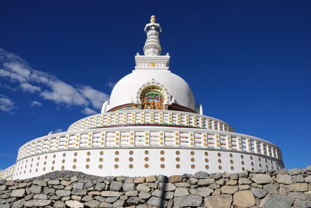 The Shanti Stupa View From Below