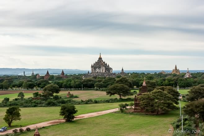 View Of Thatbyinnyu Temple From Shwesandaw