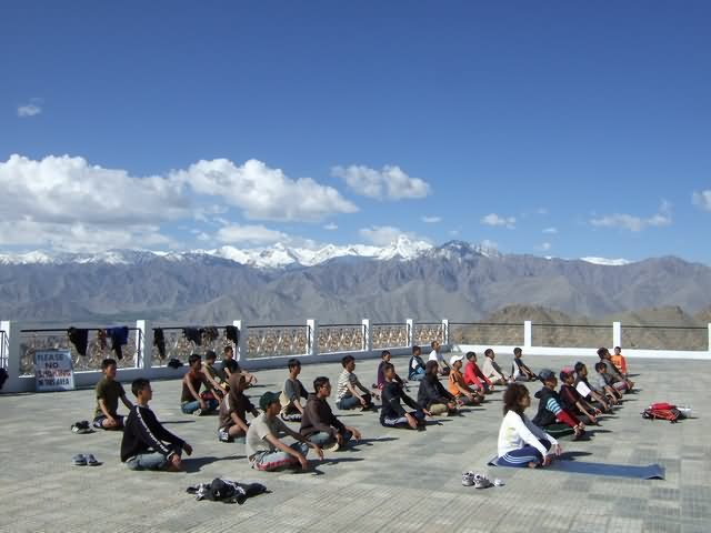 Yoga At The Shanti Stupa In Leh Ladakh