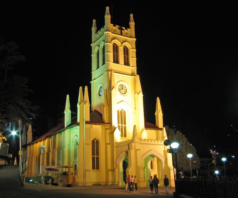 Christ Church, Shimla Night View