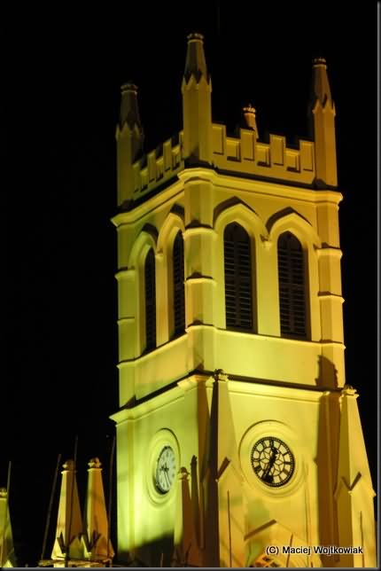 Closeup Of The Christ Church At Night