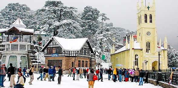 The Christ Church In Shimla After Snowfall