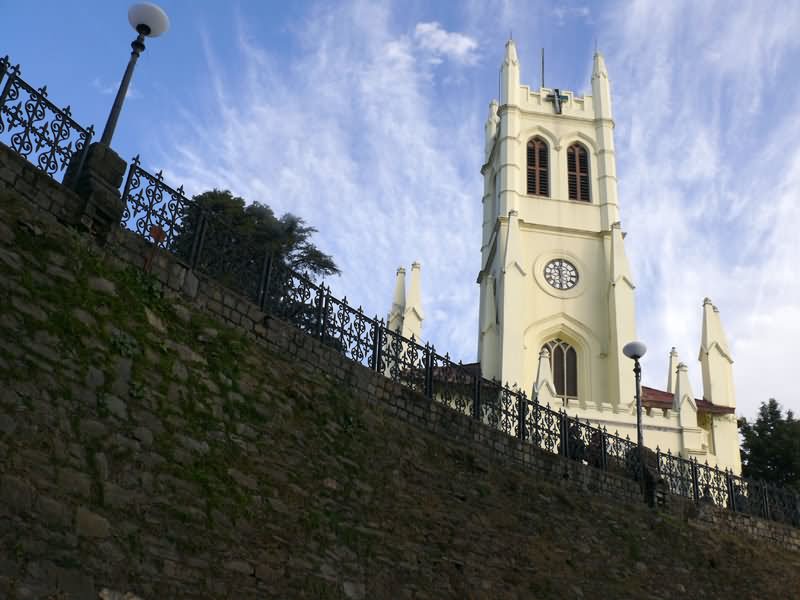 The Christ Church In Shimla From Below