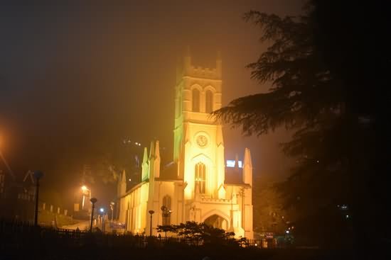 The Christ Church In Shimla Looks Amazing At Night Lights