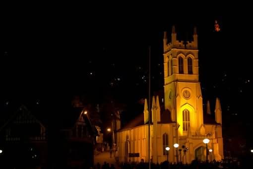 The Christ Church, Shimla Night View