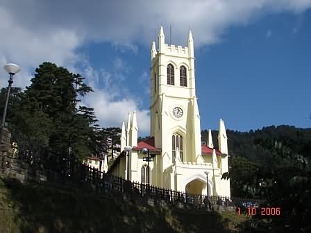 The Christ Church View From Mall Road, Shimla