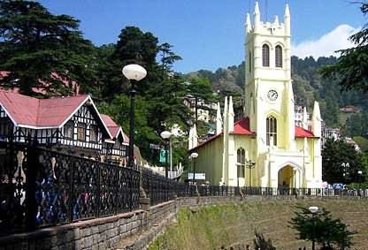 The Front Picture Of The Christ Church In Shimla