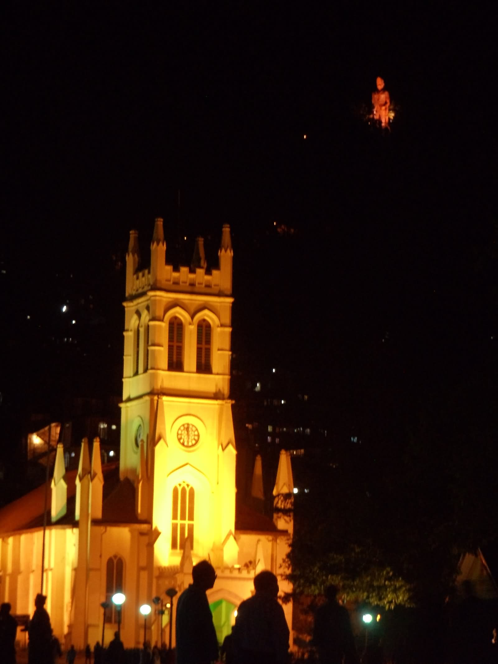 The Night View Of The Christ Church, Shimla