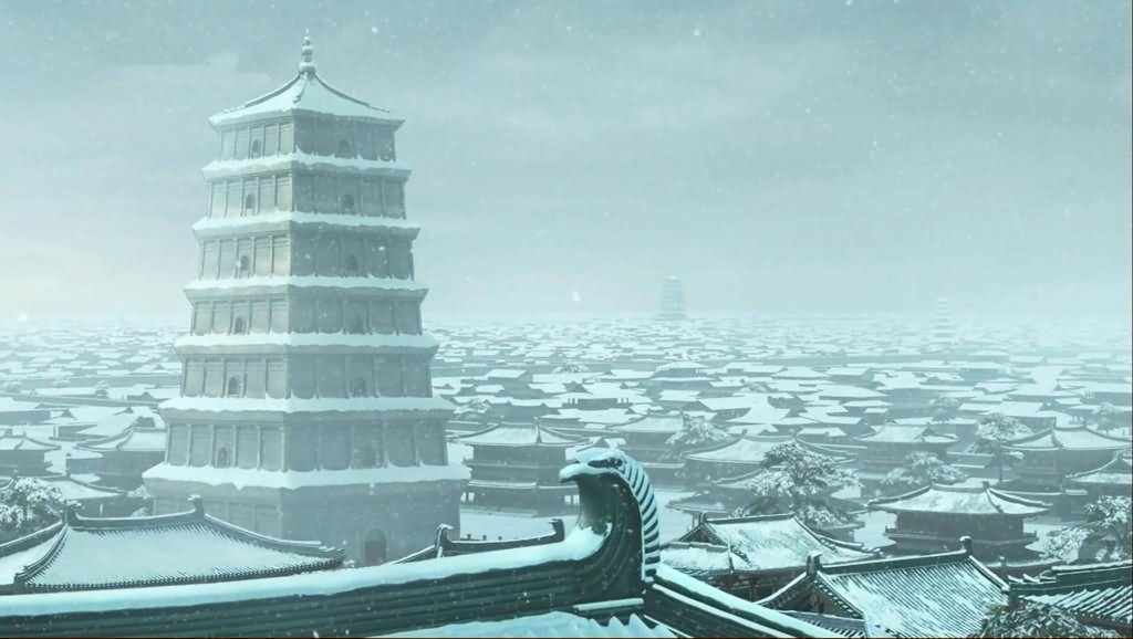 Giant Wild Goose Pagoda Covered With Snow Picture