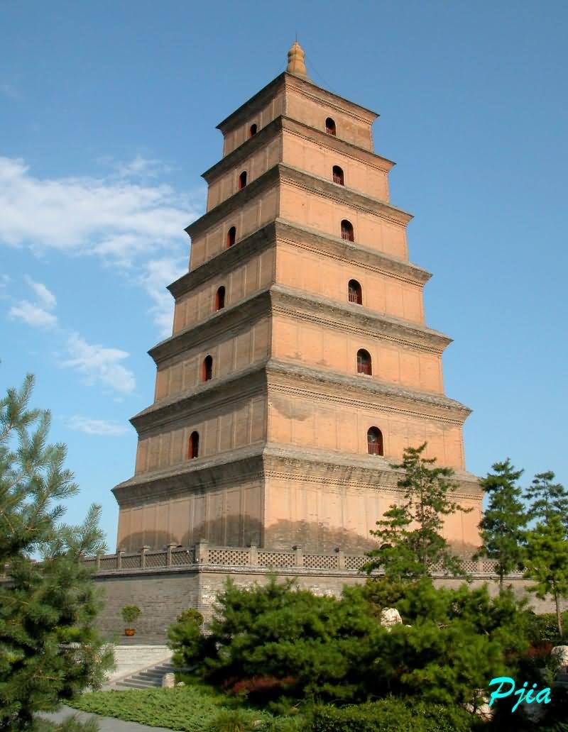 Giant Wild Goose Pagoda In Xian, China