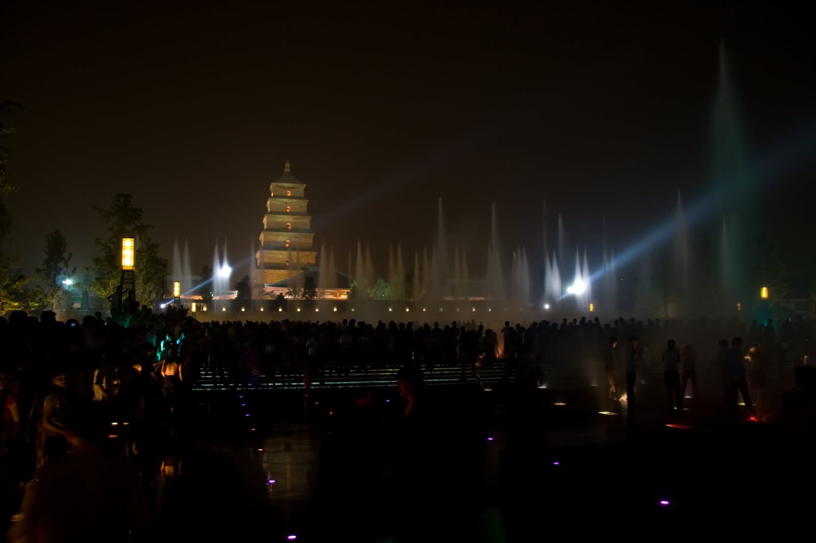 Giant Wild Goose Pagoda In Xi'an During Night