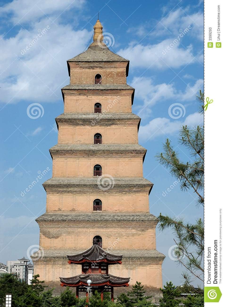 Giant Wild Goose Pagoda In Xian