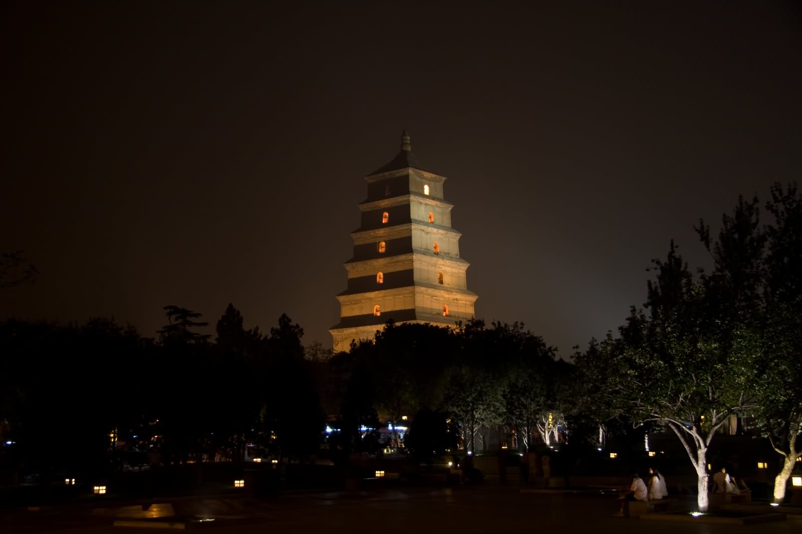 Night View Of The Giant Wild Goose Pagoda