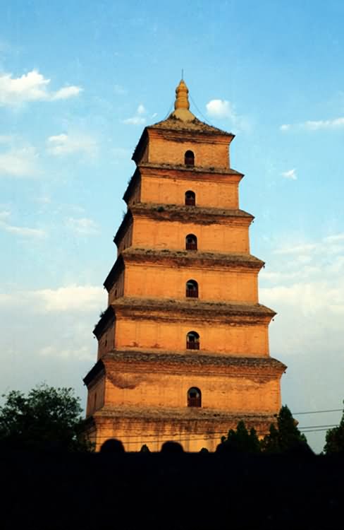 The Giant Wild Goose Pagoda During Sunset