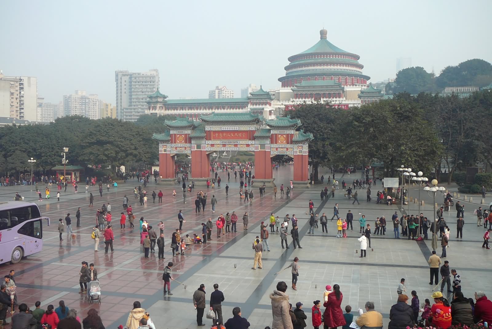 Tourists Enjoying At The People's Square In Shanghai