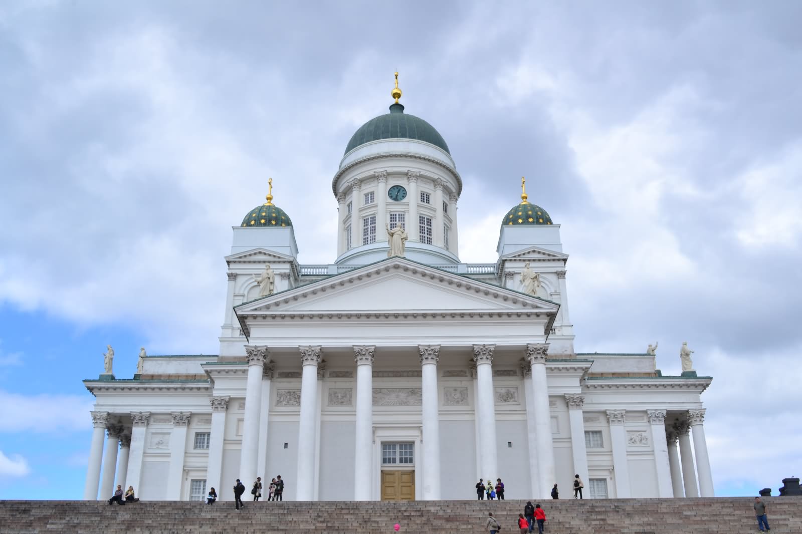 Adorable Front Facade View Of The Helsinki Cathedral In Finland