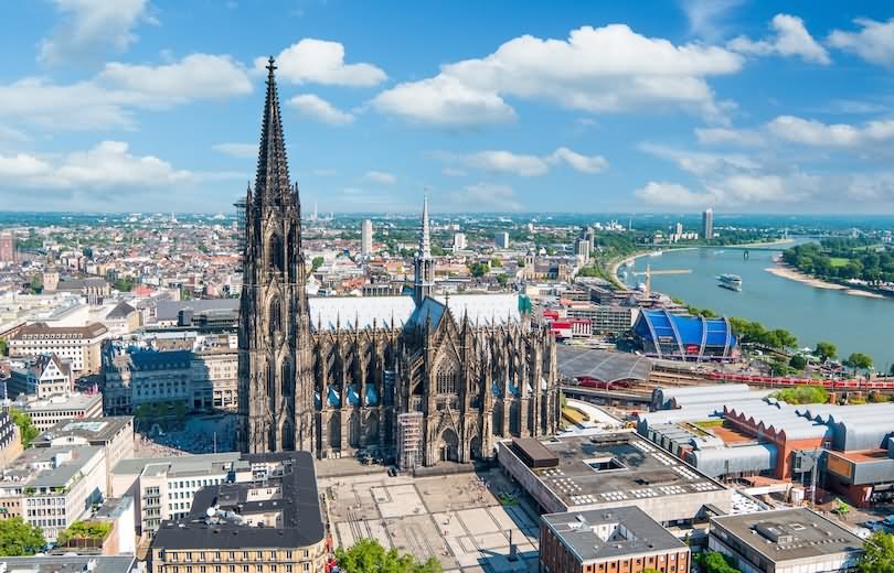 Aerial View Image Of The Cologne Cathedral