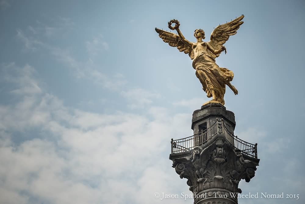 Angel Of Independence Standing Majestically In Paseo de la Reforma, Mexico City Central