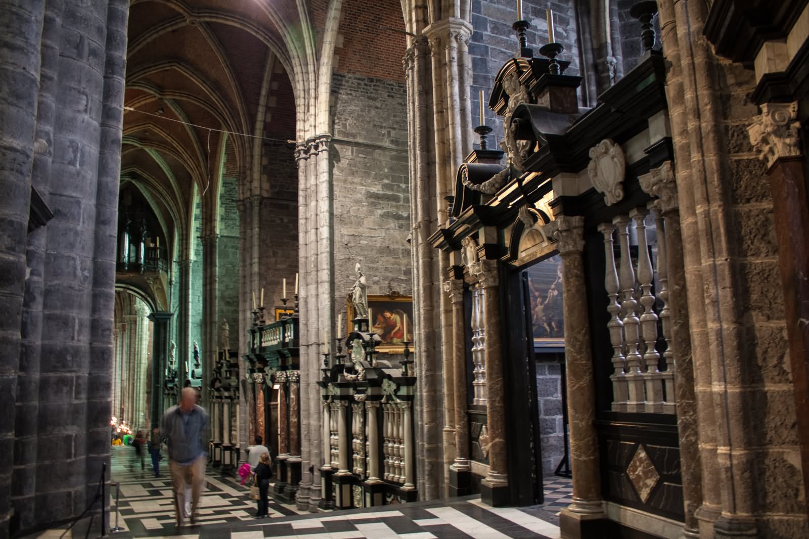 Beautiful Interior View Of The Saint Bavo Cathedral, Belgium