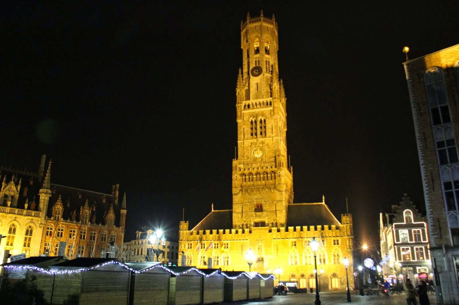 Beautiful Night View Of The Belfry Of Bruges