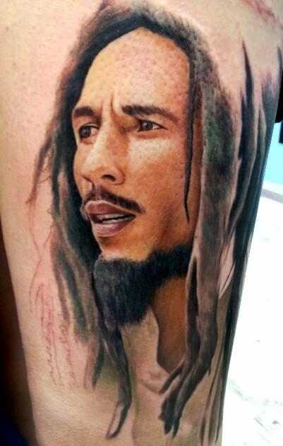 Bob Marley Portrait Tattoo