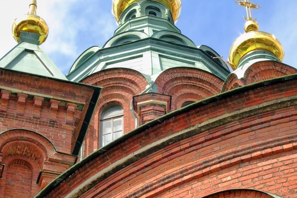 Closeup Of The Uspenski Cathedral In Finland