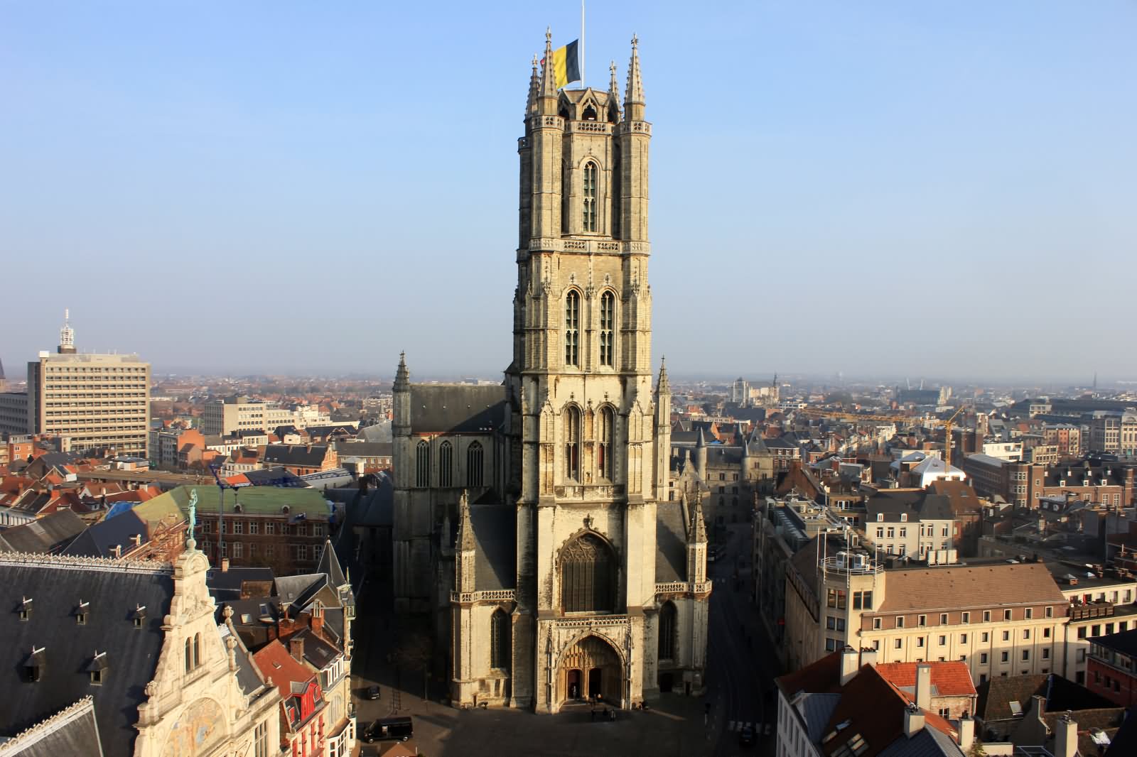 Front Aerial View Of The Saint Bavo Cathedral, Belgium