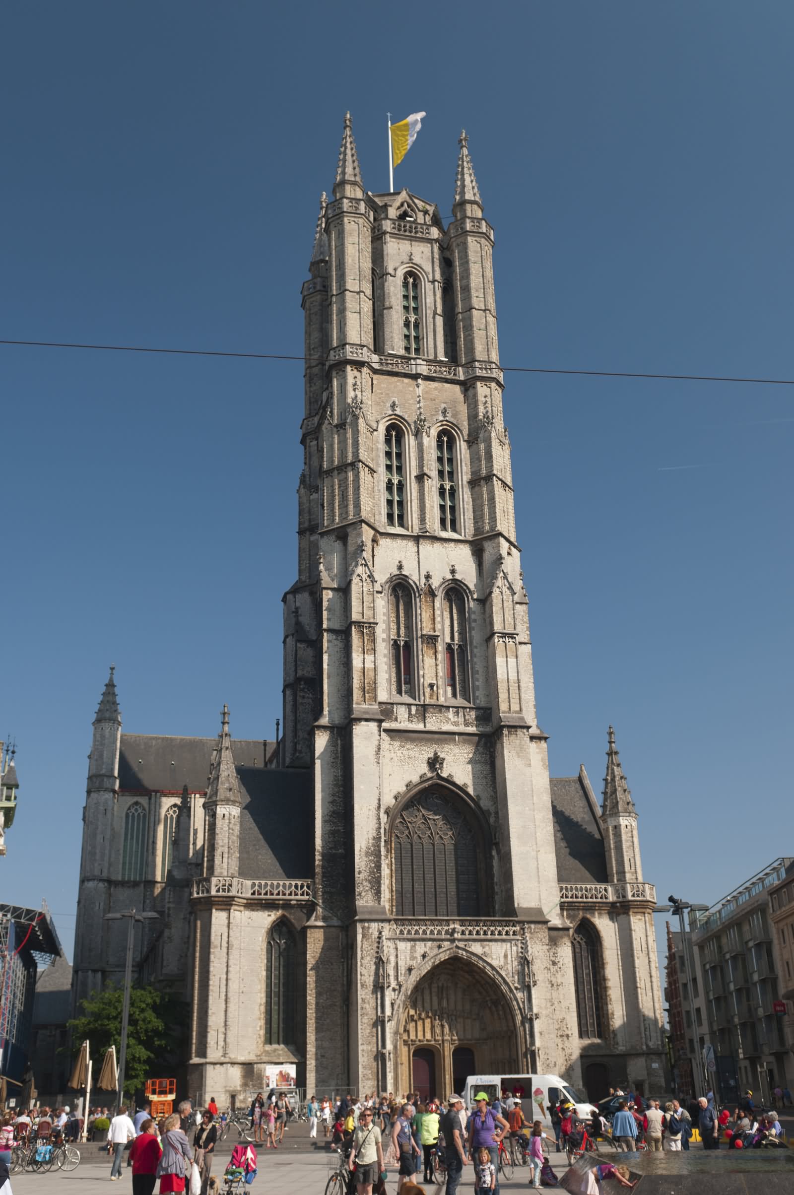 Front Facade Of The Saint Bavo Cathedral In Ghent, Belgium