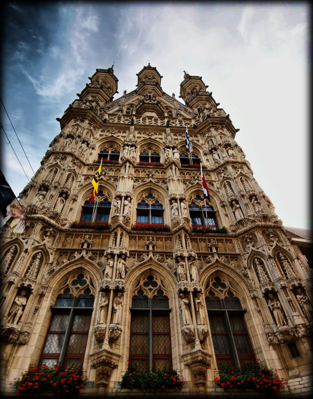 Front Face Of Leuven Town Hall From Below