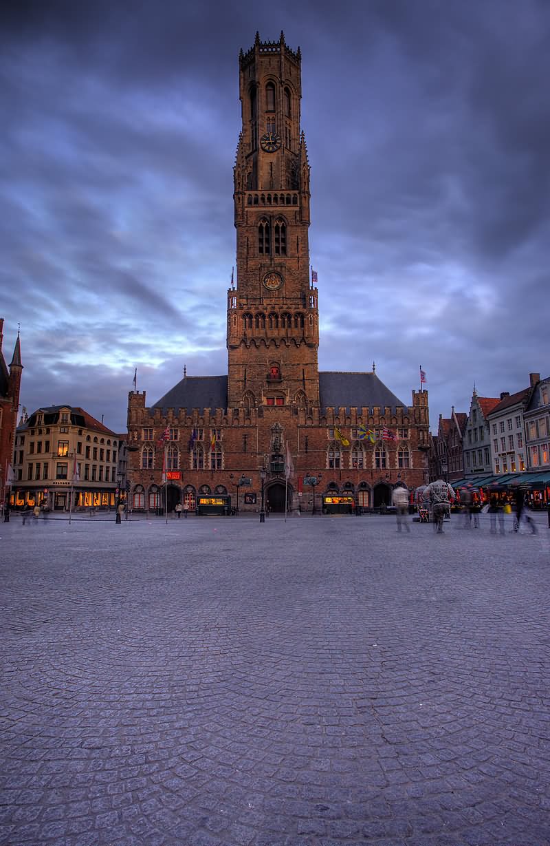 Front Photo Of The Belfry of Bruges In Belgium