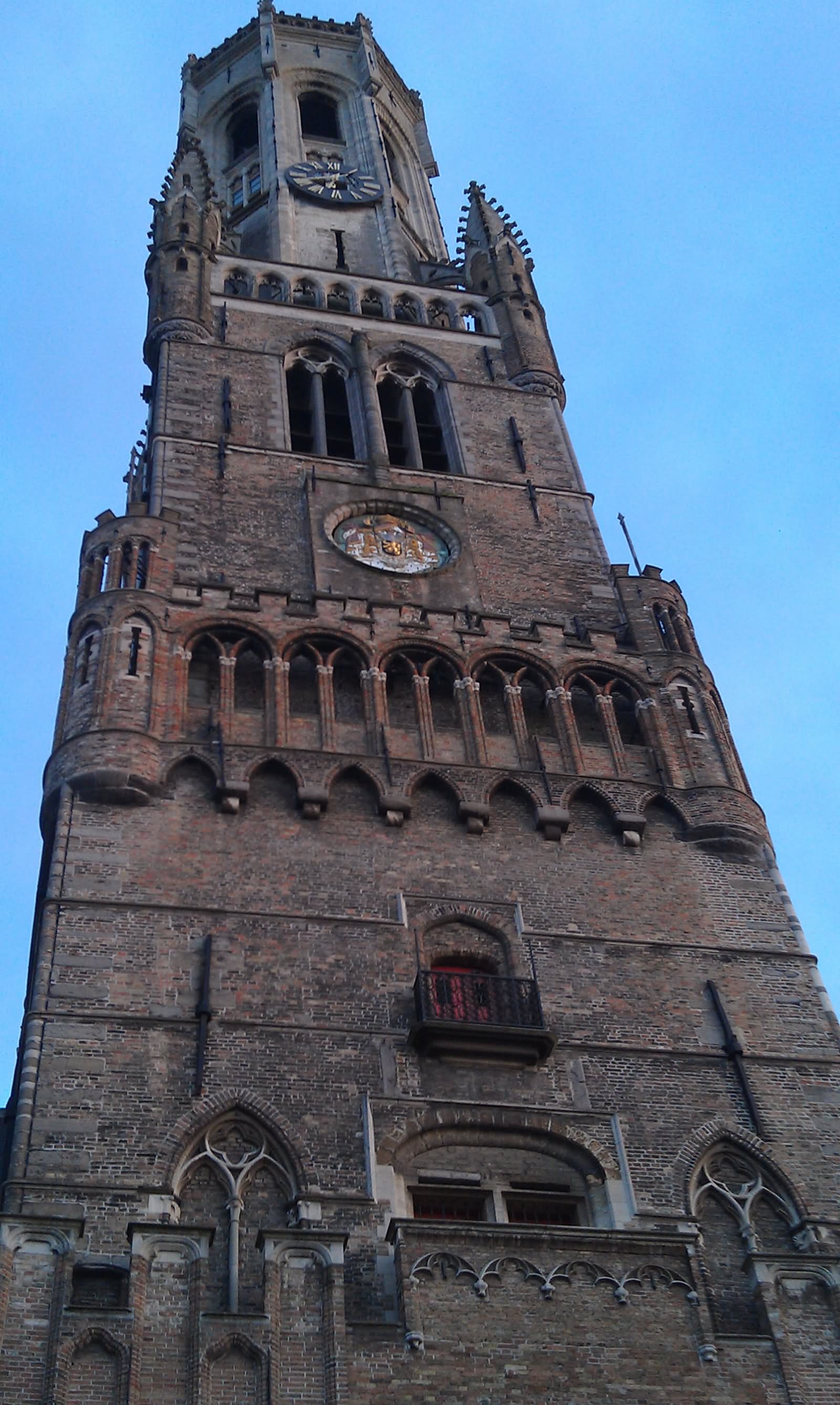 Front View Of The Belfry of Bruges From Below