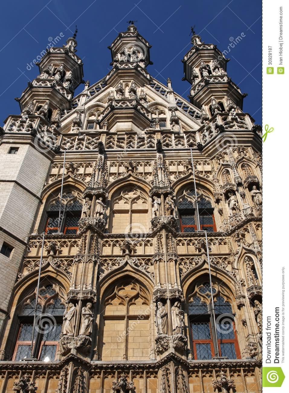 Front View Of The Town Hall In Leuven, Belgium